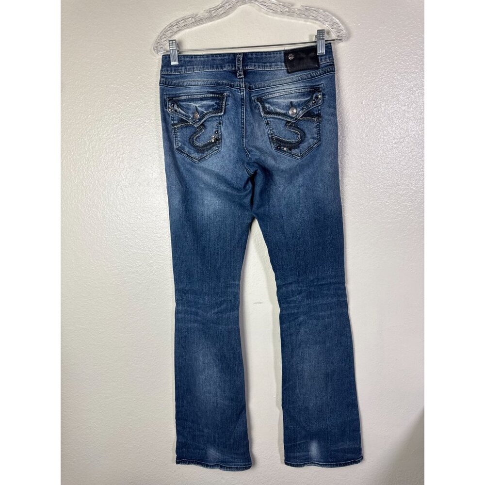 Silver‎ Jeans Tuesday Low Bootcut Womens Blue Jean Size 28 x33 Western Cowgirl